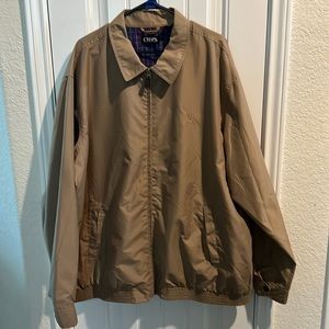 Men’s Chaps 2XL Lightweight Tan Khali Beige Jacket GENTLY WORN